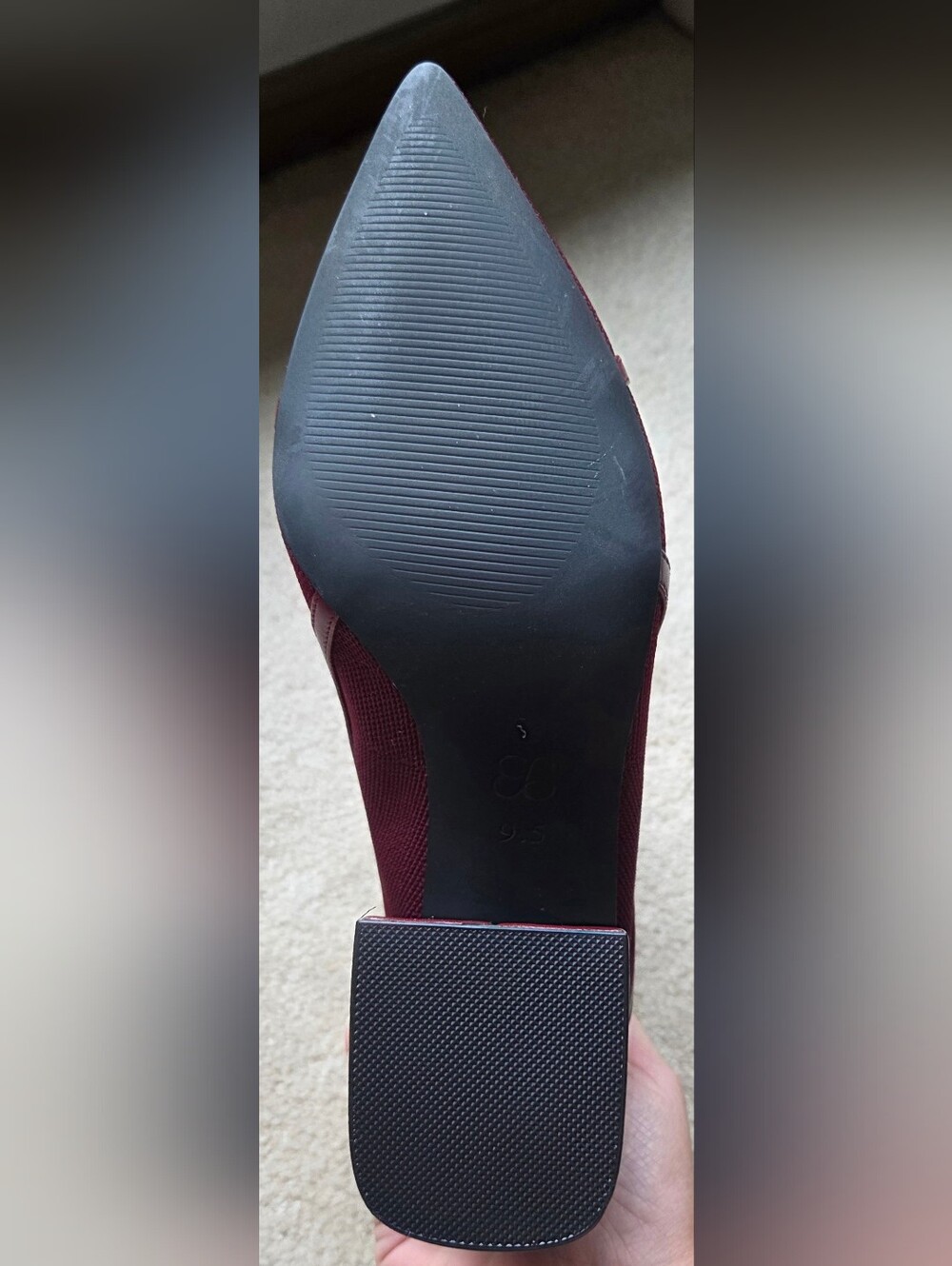 Cosy Island Burgundy Red Pointed Toe Block Heel Sock Boots Booties Size 9.5 - Picture 7 of 7